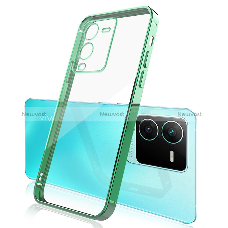 Ultra-thin Transparent TPU Soft Case Cover H01 for Vivo V25 Pro 5G Green