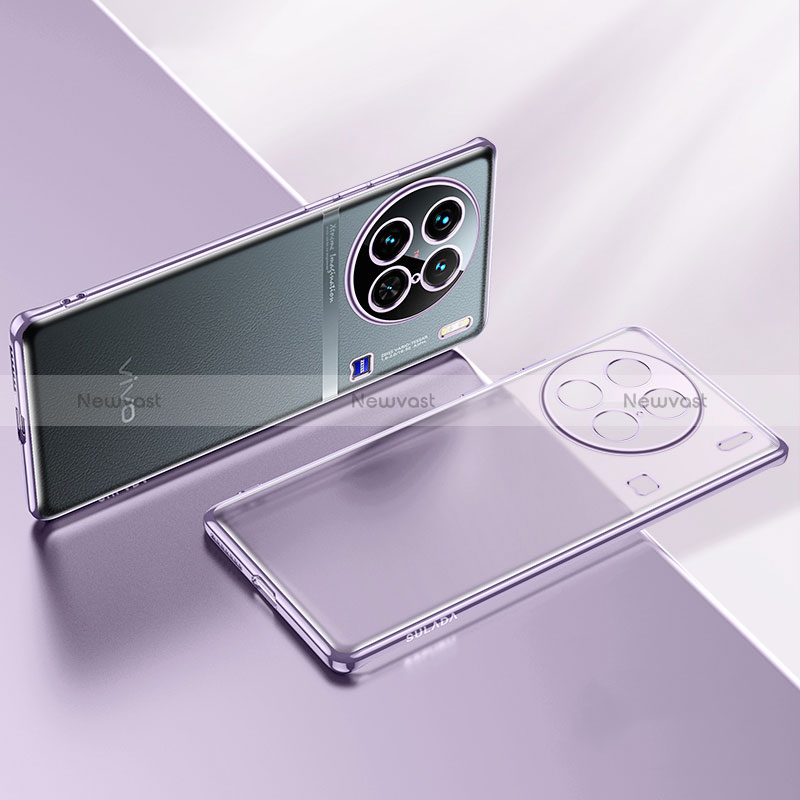 Ultra-thin Transparent TPU Soft Case Cover H01 for Vivo X90 5G Purple