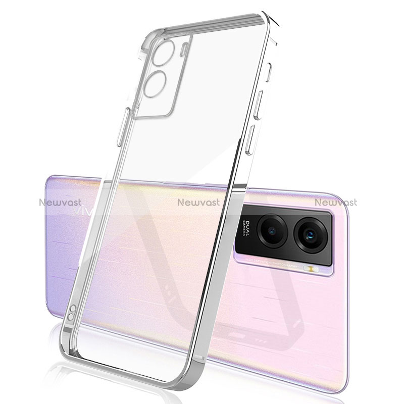 Ultra-thin Transparent TPU Soft Case Cover H01 for Vivo Y55s (2021) Silver