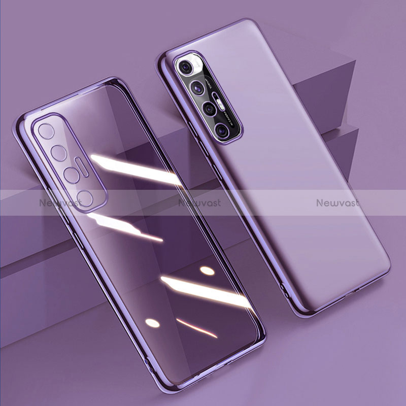 Ultra-thin Transparent TPU Soft Case Cover H01 for Xiaomi Mi 10S 5G Purple