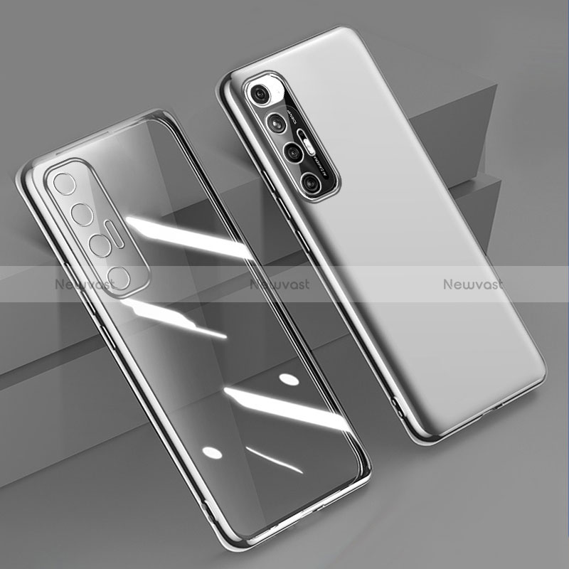 Ultra-thin Transparent TPU Soft Case Cover H01 for Xiaomi Mi 10S 5G Silver