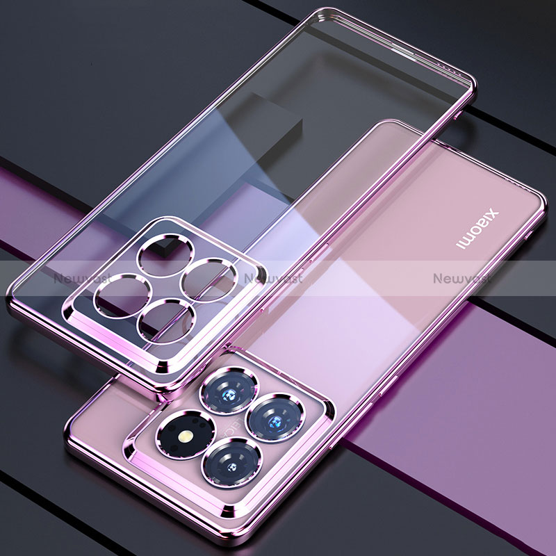 Ultra-thin Transparent TPU Soft Case Cover H01 for Xiaomi Mi 14 5G Purple