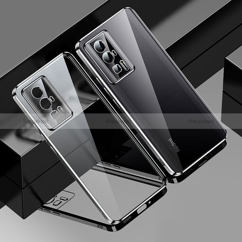 Ultra-thin Transparent TPU Soft Case Cover H01 for Xiaomi Poco F5 Pro 5G Black