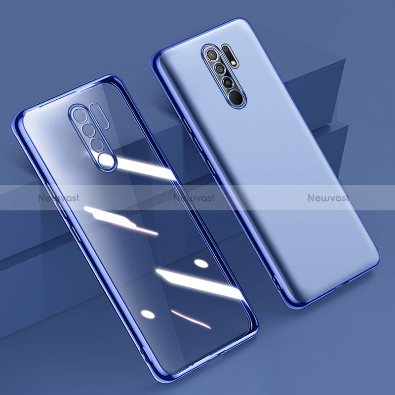 Ultra-thin Transparent TPU Soft Case Cover H01 for Xiaomi Poco M2 Blue