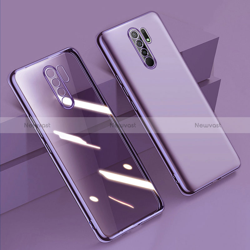 Ultra-thin Transparent TPU Soft Case Cover H01 for Xiaomi Poco M2 Purple