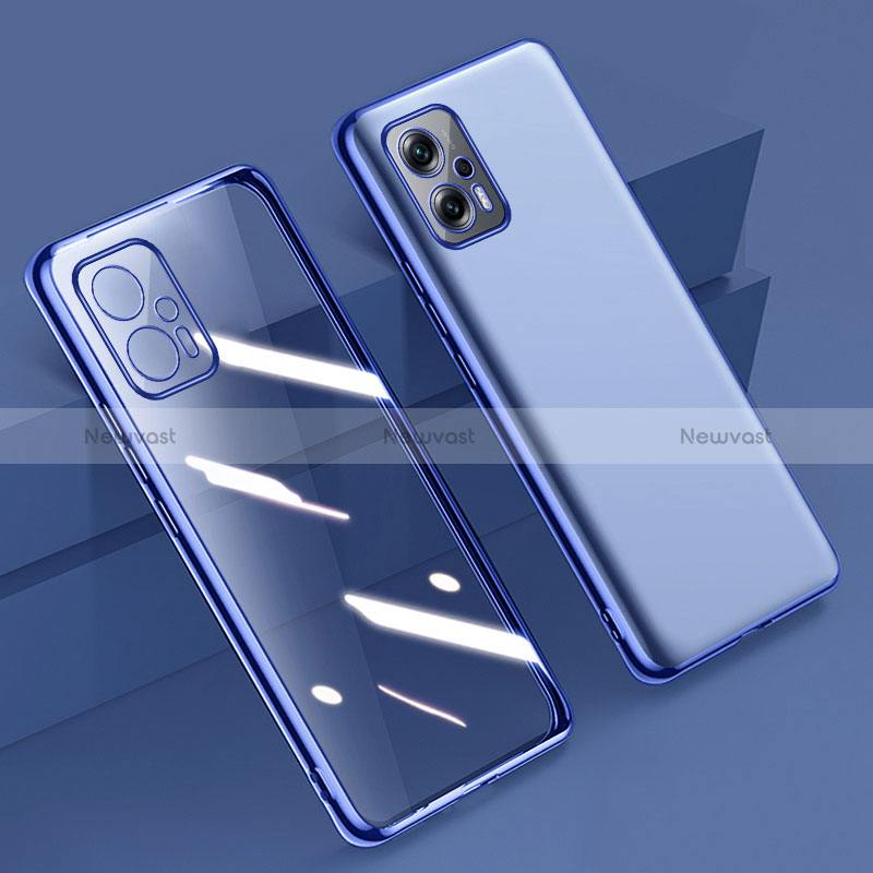 Ultra-thin Transparent TPU Soft Case Cover H01 for Xiaomi Poco X4 GT 5G Blue