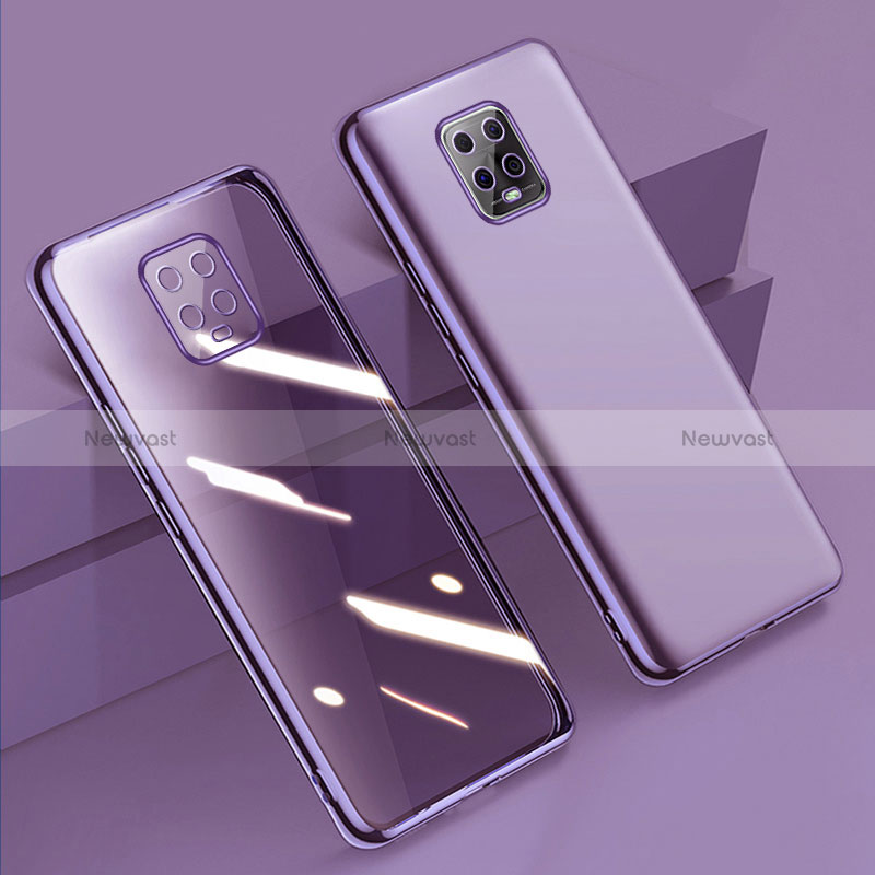 Ultra-thin Transparent TPU Soft Case Cover H01 for Xiaomi Redmi 10X Pro 5G Purple