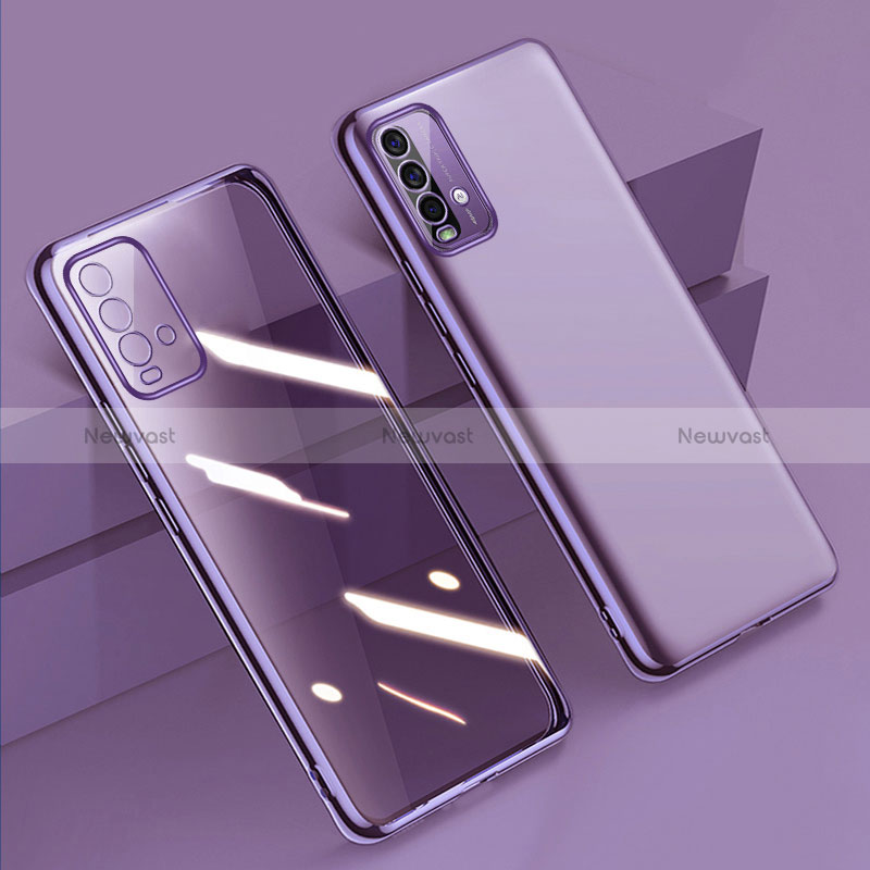 Ultra-thin Transparent TPU Soft Case Cover H01 for Xiaomi Redmi 9 Power Purple