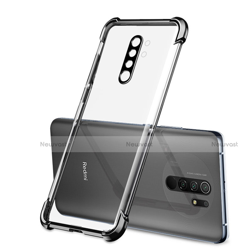 Ultra-thin Transparent TPU Soft Case Cover H01 for Xiaomi Redmi 9 Prime India Black