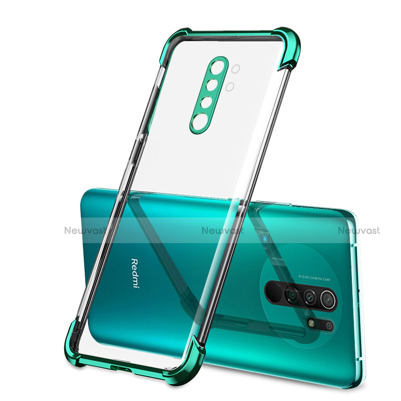 Ultra-thin Transparent TPU Soft Case Cover H01 for Xiaomi Redmi 9 Prime India Green