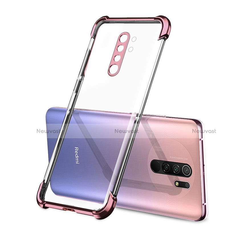 Ultra-thin Transparent TPU Soft Case Cover H01 for Xiaomi Redmi 9 Prime India Rose Gold