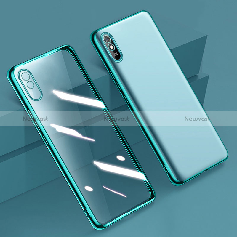 Ultra-thin Transparent TPU Soft Case Cover H01 for Xiaomi Redmi 9A Green