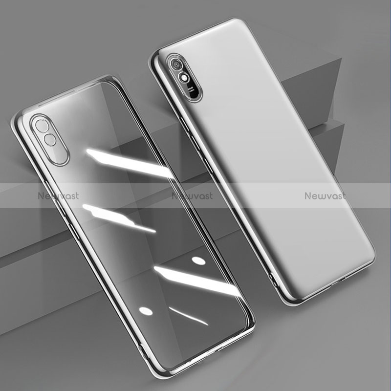 Ultra-thin Transparent TPU Soft Case Cover H01 for Xiaomi Redmi 9A Silver