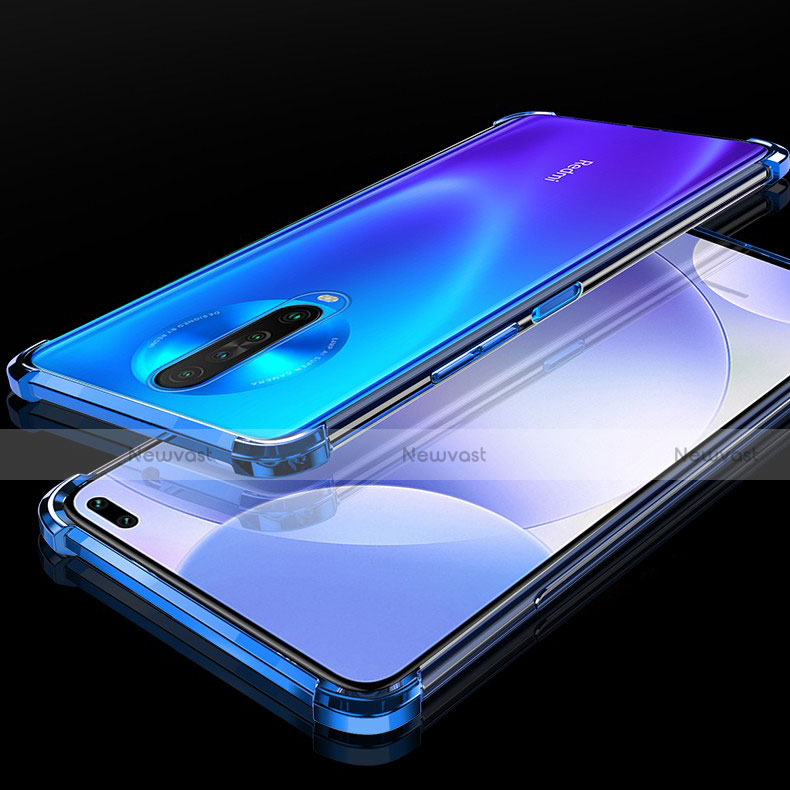 Ultra-thin Transparent TPU Soft Case Cover H01 for Xiaomi Redmi K30i 5G Blue