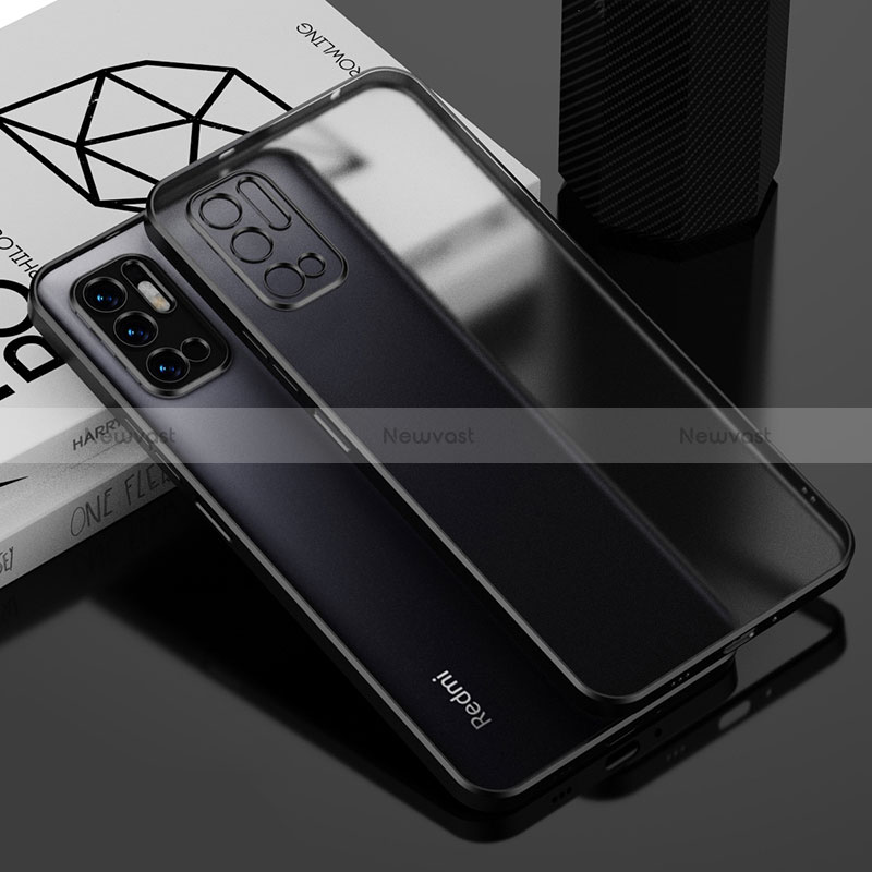 Ultra-thin Transparent TPU Soft Case Cover H01 for Xiaomi Redmi Note 10 5G Black