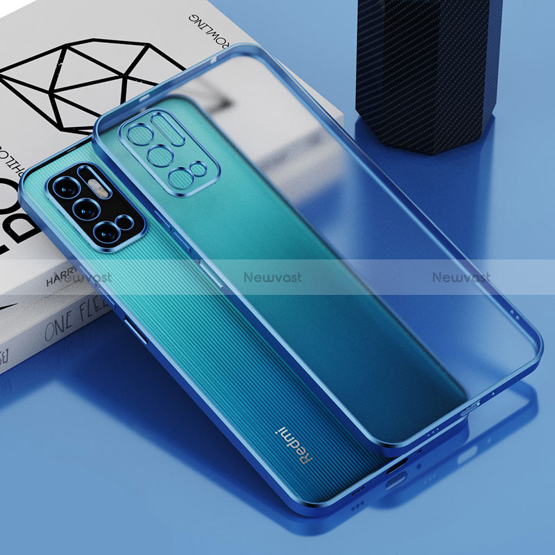 Ultra-thin Transparent TPU Soft Case Cover H01 for Xiaomi Redmi Note 10 5G Blue