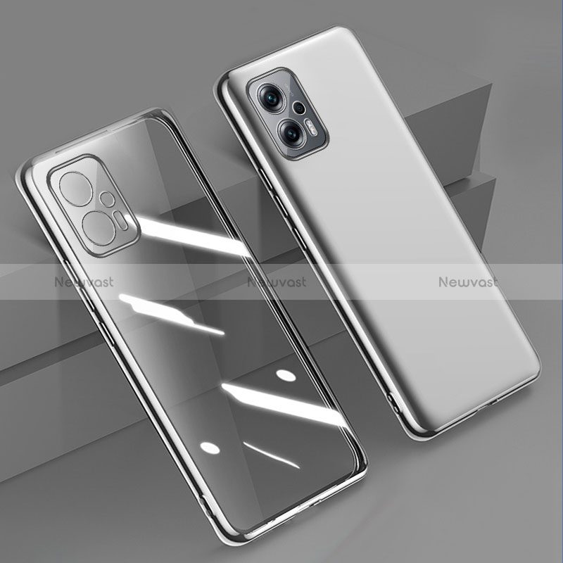 Ultra-thin Transparent TPU Soft Case Cover H01 for Xiaomi Redmi Note 11T Pro 5G Silver