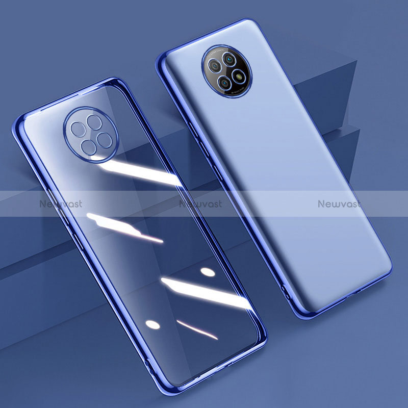 Ultra-thin Transparent TPU Soft Case Cover H01 for Xiaomi Redmi Note 9 5G Blue