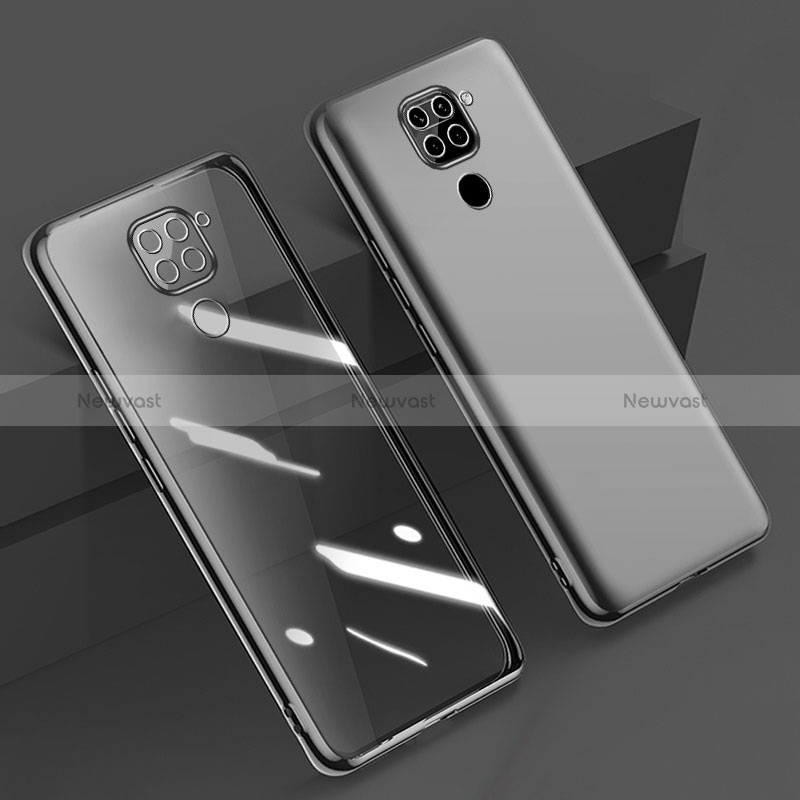 Ultra-thin Transparent TPU Soft Case Cover H01 for Xiaomi Redmi Note 9 Black