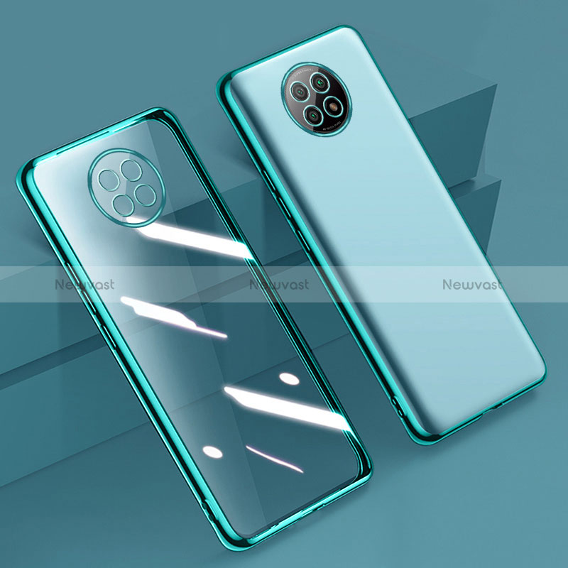 Ultra-thin Transparent TPU Soft Case Cover H01 for Xiaomi Redmi Note 9T 5G Green