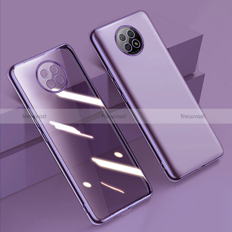 Ultra-thin Transparent TPU Soft Case Cover H01 for Xiaomi Redmi Note 9T 5G Purple