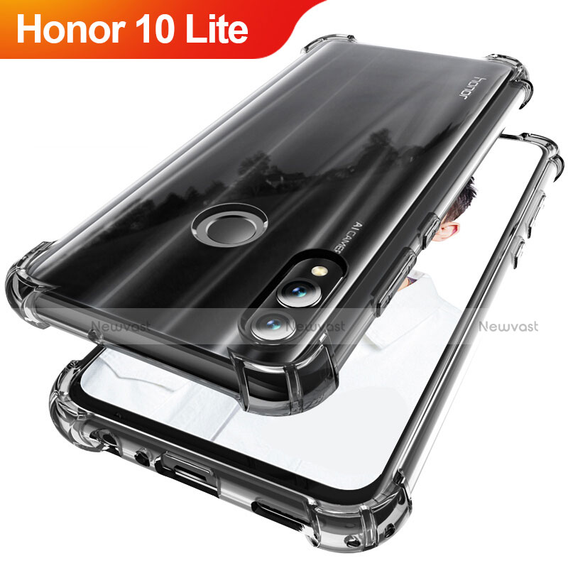 Ultra-thin Transparent TPU Soft Case Cover H02 for Huawei Honor 10 Lite Gray