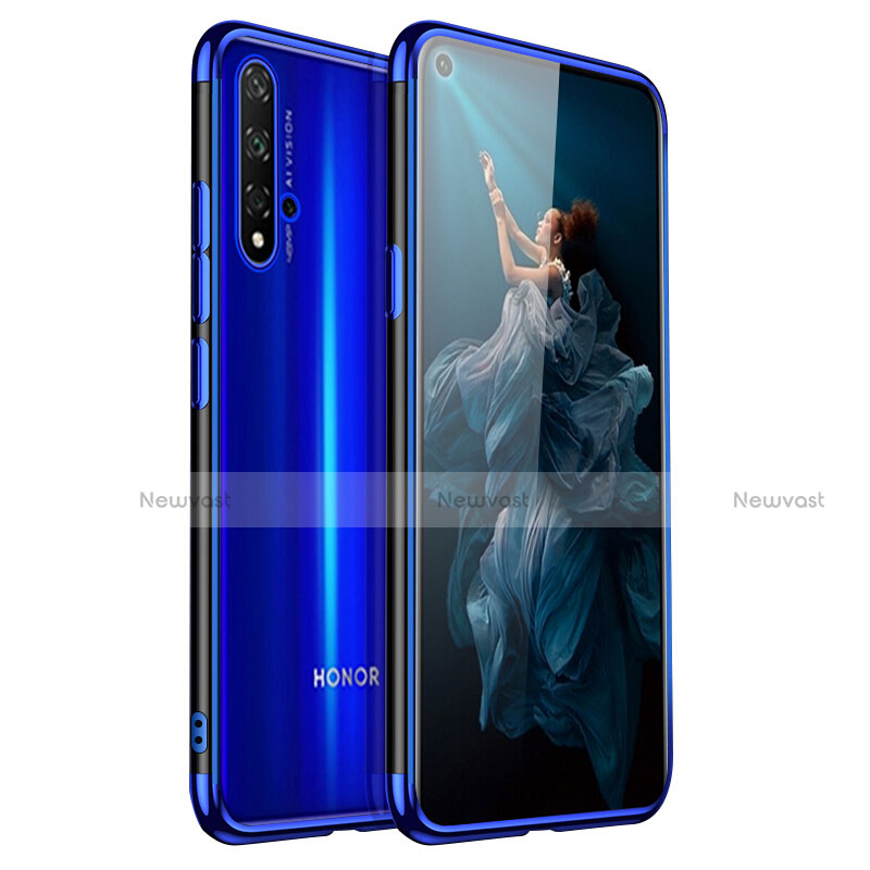 Ultra-thin Transparent TPU Soft Case Cover H02 for Huawei Honor 20S Blue