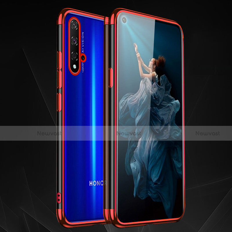 Ultra-thin Transparent TPU Soft Case Cover H02 for Huawei Honor 20S Red