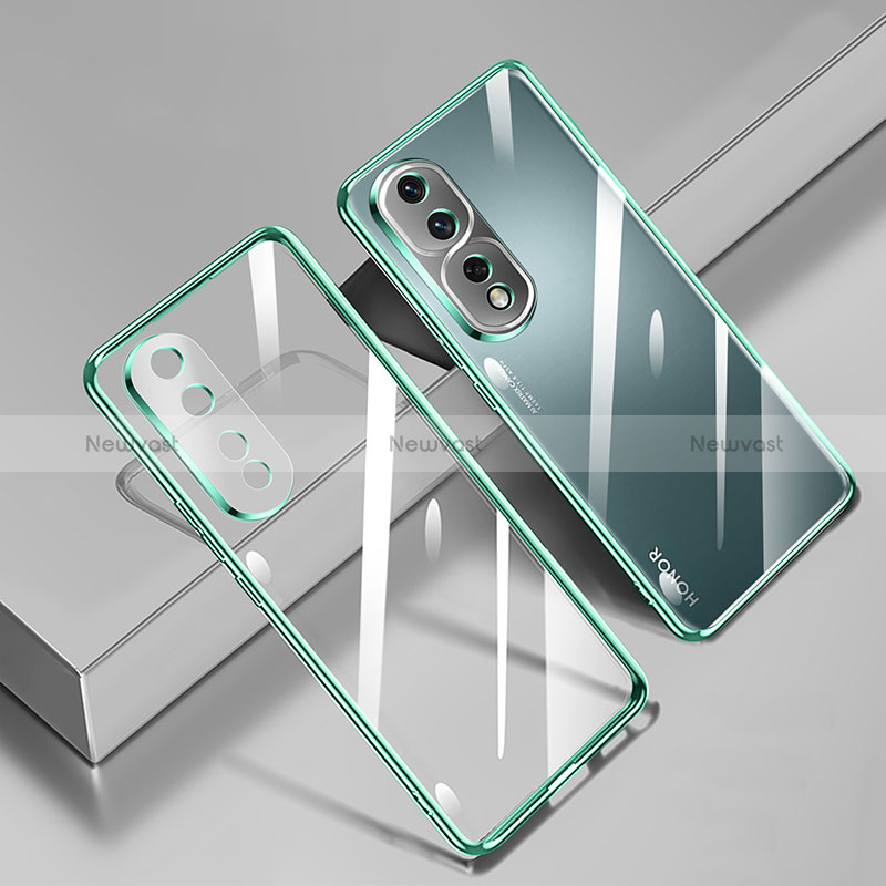 Ultra-thin Transparent TPU Soft Case Cover H02 for Huawei Honor 80 Pro Flat 5G Green