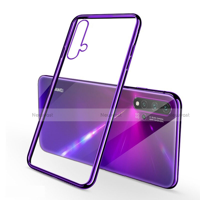 Ultra-thin Transparent TPU Soft Case Cover H02 for Huawei Nova 5 Purple