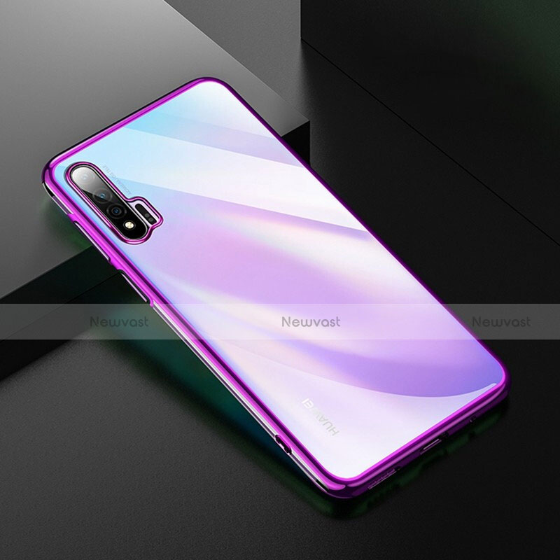 Ultra-thin Transparent TPU Soft Case Cover H02 for Huawei Nova 6 Purple