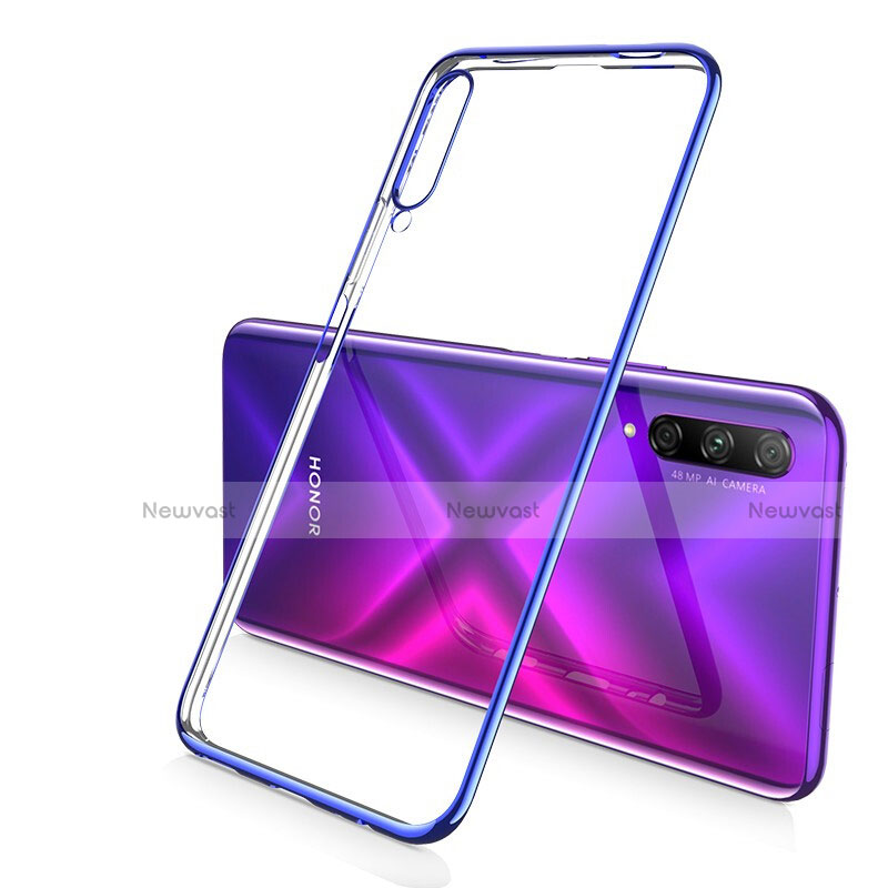 Ultra-thin Transparent TPU Soft Case Cover H02 for Huawei P Smart Pro (2019) Blue