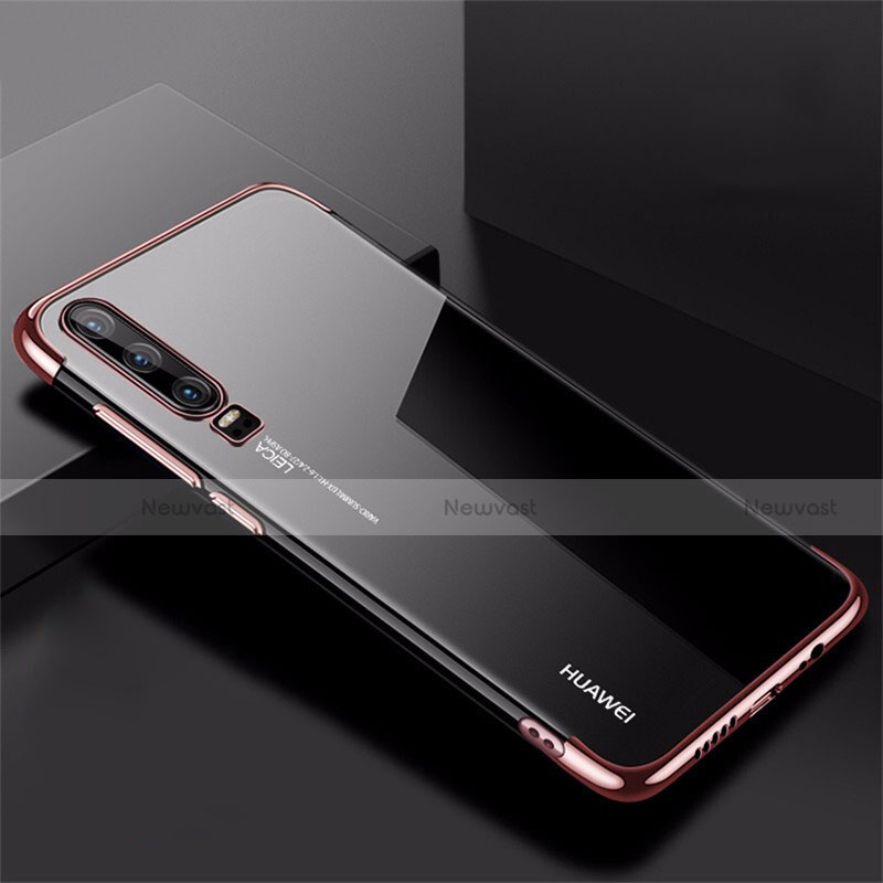 Ultra-thin Transparent TPU Soft Case Cover H02 for Huawei P30 Rose Gold