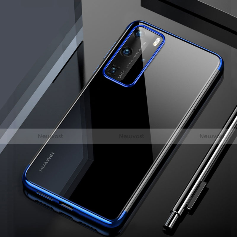 Ultra-thin Transparent TPU Soft Case Cover H02 for Huawei P40 Pro Blue