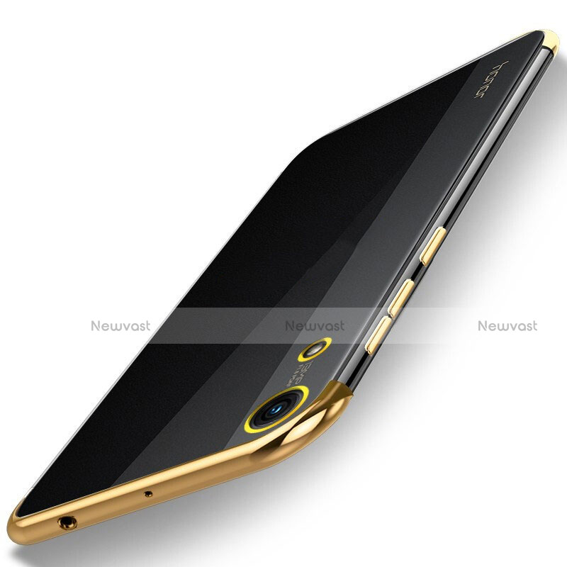 Ultra-thin Transparent TPU Soft Case Cover H02 for Huawei Y6 Prime (2019) Gold