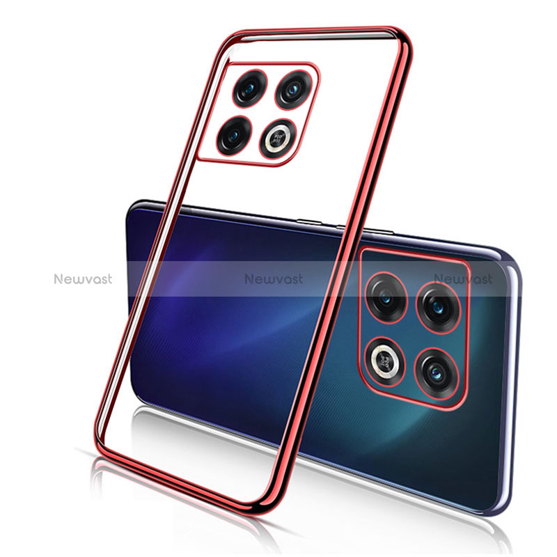 Ultra-thin Transparent TPU Soft Case Cover H02 for OnePlus 10 Pro 5G Red