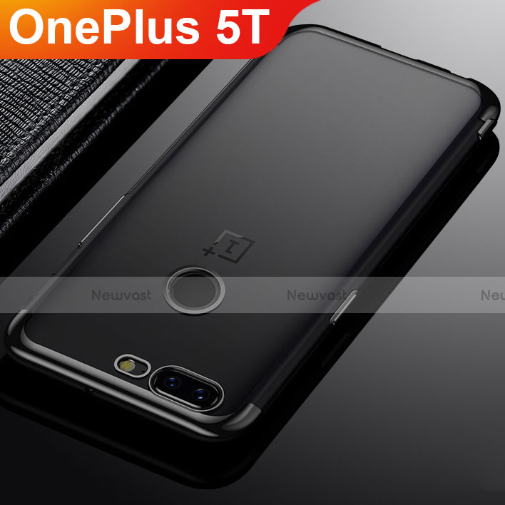 Ultra-thin Transparent TPU Soft Case Cover H02 for OnePlus 5T A5010 Black