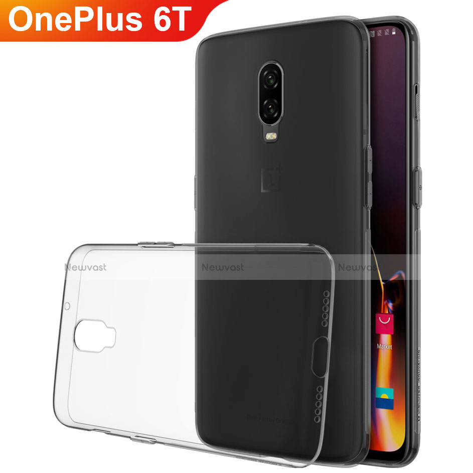 Ultra-thin Transparent TPU Soft Case Cover H02 for OnePlus 6T Gray