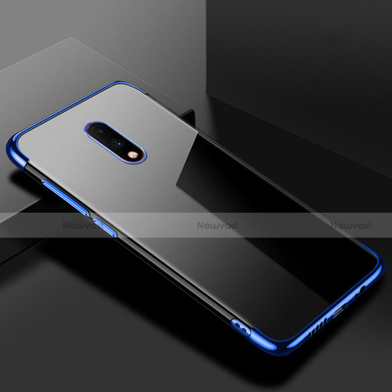 Ultra-thin Transparent TPU Soft Case Cover H02 for OnePlus 7 Blue