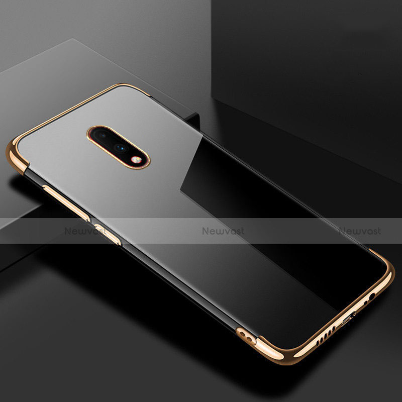 Ultra-thin Transparent TPU Soft Case Cover H02 for OnePlus 7 Gold