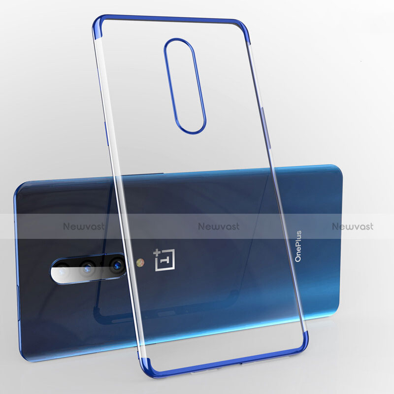 Ultra-thin Transparent TPU Soft Case Cover H02 for OnePlus 7 Pro Blue