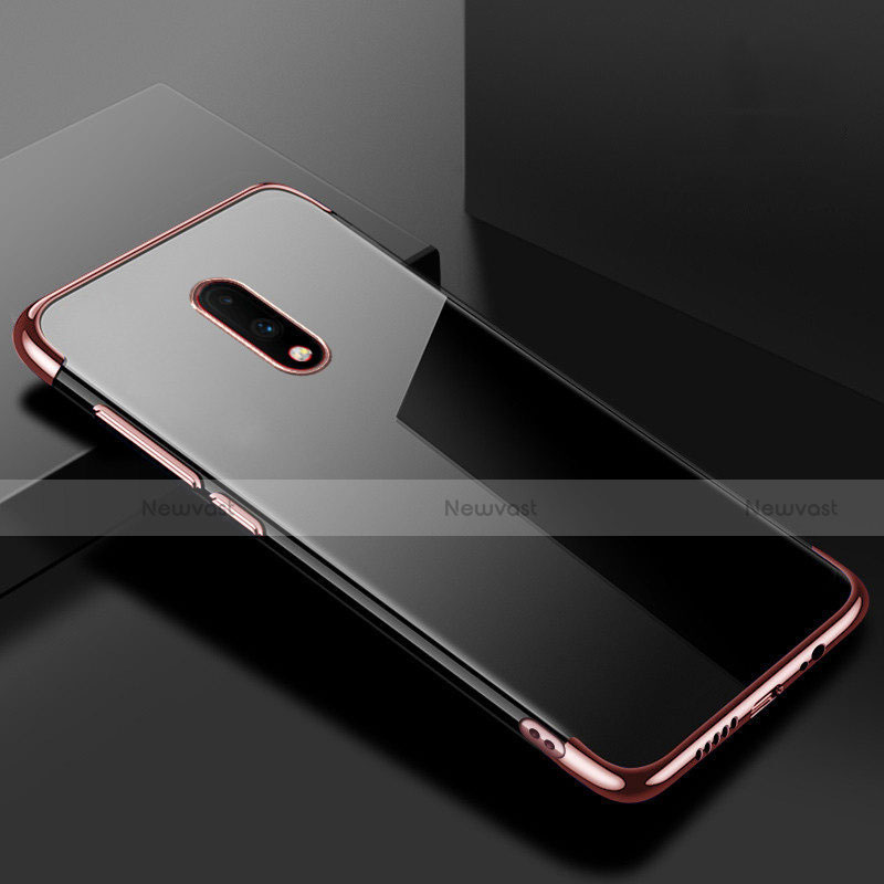 Ultra-thin Transparent TPU Soft Case Cover H02 for OnePlus 7 Rose Gold