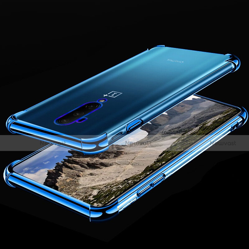 Ultra-thin Transparent TPU Soft Case Cover H02 for OnePlus 7T Pro 5G Blue