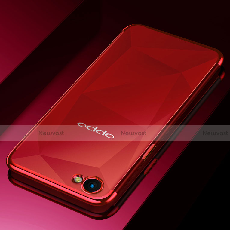 Ultra-thin Transparent TPU Soft Case Cover H02 for Oppo A3 Red