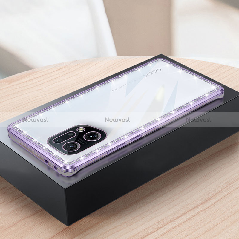 Ultra-thin Transparent TPU Soft Case Cover H02 for Oppo Find X5 5G Purple