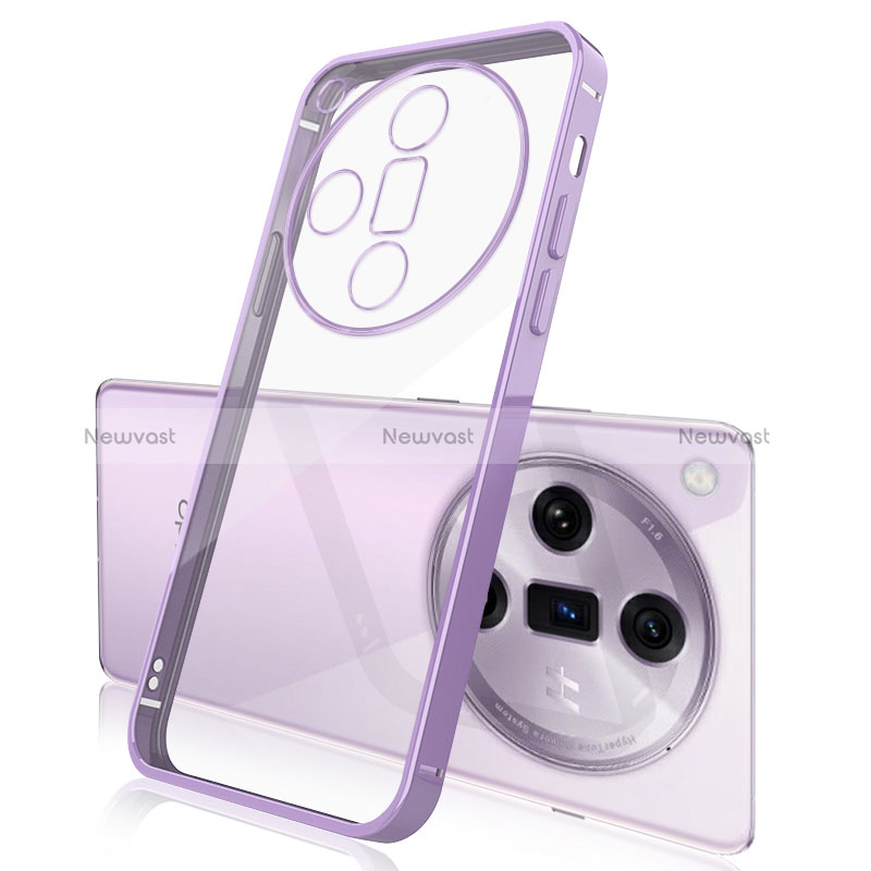 Ultra-thin Transparent TPU Soft Case Cover H02 for Oppo Find X7 5G Purple