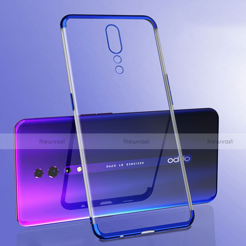 Ultra-thin Transparent TPU Soft Case Cover H02 for Oppo Reno Z Blue