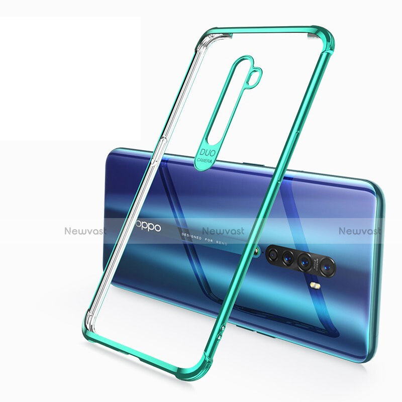 Ultra-thin Transparent TPU Soft Case Cover H02 for Oppo Reno2 Green