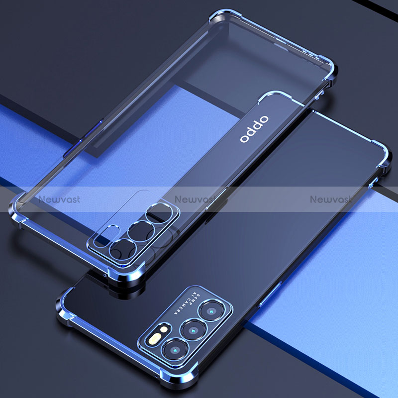 Ultra-thin Transparent TPU Soft Case Cover H02 for Oppo Reno6 5G Blue