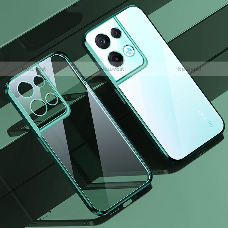 Ultra-thin Transparent TPU Soft Case Cover H02 for Oppo Reno9 Pro+ Plus 5G Green